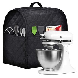 Stand Mixer Cover compatible with Kitchenaid Mixer, Fits All Tilt Head & Bowl Lift Models,The Fabric Is Pure Cottot,Soft, Not Easy to Fade, Not Easy To Pilling. (Fits for 6-8 Quart, Black)