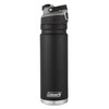 Coleman Autoseal FreeFlow Stainless Steel Water Bottle, Black, 24oz