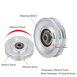 Fitness Pulley Wheel, Universal 90mm and 115mm Aluminum Alloy Bearing Pulley Wheel Gym Attachments Part Accessory for Exercise Strength Training (Diameter 90mm)