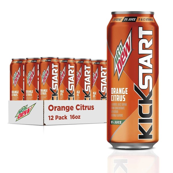 No Brand Mountain Dew Kickstart, Orange Citrus, 92mg Caffeine, Vitamins
