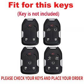 TECART 3/4/5/6 Buttons Key Fob Cover Fit for Chevy Suburban Tahoe GMC Terrain Yukon Yukon XL Metal Remote Keyless Key Fob Case Protection Shell Accessories with Keychain Brown