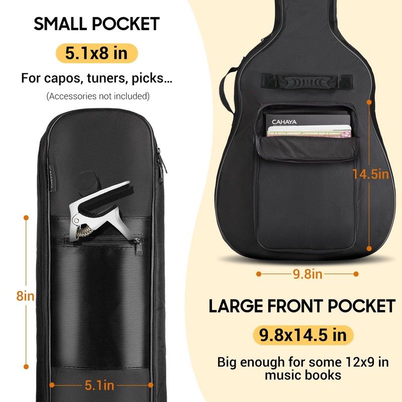 CAHAYA 41 In Acoustic Guitar Bag 0.35 In Thick Padding