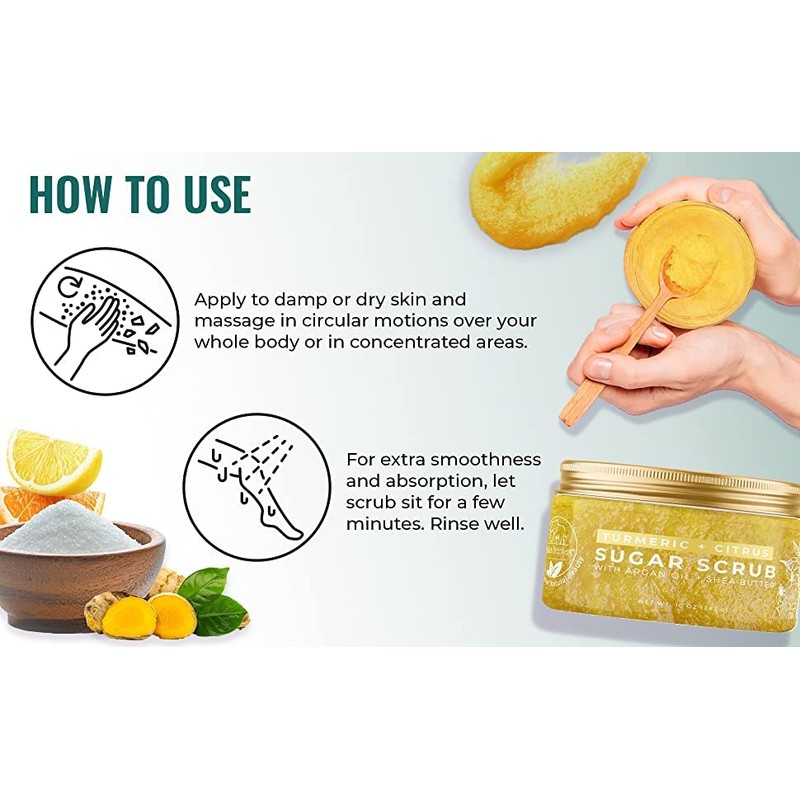 Natural Elephant Exfoliante De Azúcar De Cúrcuma Y Cítricos Con