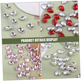 TEHAUX 150pcs Glass Drop Charms for Nail Art Rhinestone Water Drop Shape Decorations Elegant Nail Jewels for Natural and Artificial