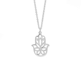 Boma Jewelry Sterling Silver Hamsa Hand Necklace, 18 Inches