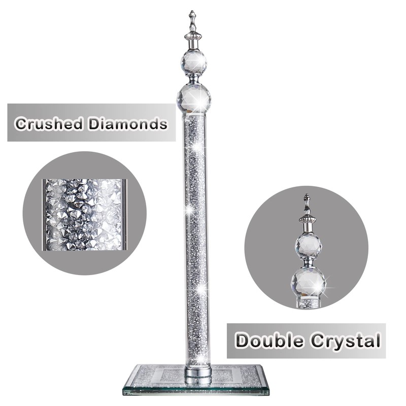 Handmade Silver Paper Towel Roll Holder,Crystal Crushed Diamonds Paper Towel
