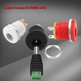 GTIWUNG 30 Pieces DC 5.5 x 2.1 mm Female Panel Socket with Hex Nut 3 Pin DC Electrical Socket DC Socket Panel Mount Socket DC Power Jack Socket 3 Pin Female Panel Mount Plug