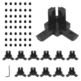 Seekliny 12pcs 2020 Hardware 3-Way Corner Bracket Angel Connector for 2020 Aluminum Profile 3D Printer Frame Accessories Black 2020 Aluminum Extrusion V-Slot Accessories T-Slotted with Screws