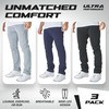 Ultra Performance 3 Pack Mens Fleece Wide Leg Sweatpants with