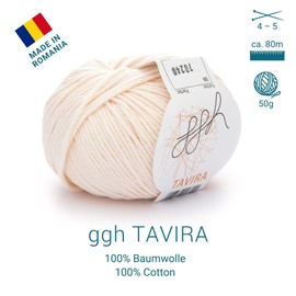 ggh Tavira Box | 6 x 50 g (total 300 g) cotton for knitting or crocheting - colour 039 - powder