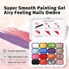 Ombre Gel Polish Palette,16Colors Pat Gel Paint Nail Art Kit