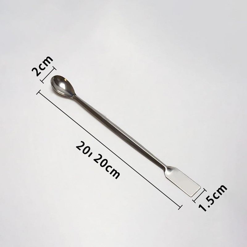 10 Pcs 20cm Stainless Steel Lab Spoons Micro Scoop Spoons