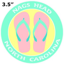Athena Brands Flip Flops Nags Head North Carolina - Car Truck Window Bumper Sticker Decal - Sea Grass Green