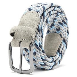 Fabio Valenti Men's Stretch Belt,Woven Braided Web Belt 1 3/8 for Golf Casual Pants Shirts Jeans(2115Color1,XL)
