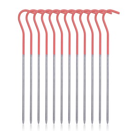 iBasingo Titanium Tent Pegs Camping Tent Stakes Ultralight Tent Nails Ground Pins Tent Hardware Outdoor Portable Elbow Metal Tent Hooks 15cm 12 pcs/lot Ti4001P