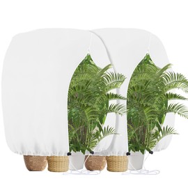 Winter Protection for Plants 120 x 180 cm, 2 Pieces Winter Tent for Pot Plants, Plant Protection Winter with Zip and Drawstring, Winter Fleece for Plants Frost Protection, Tear-Resistant and