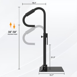 Neorexon Hot Tub Handrails, 38"-58" Adjustable Height SPA Handrail with 360 Swivel Option& Non-Slip Handle, 600 LBS SPA Side Handrail Slide Under Mount Base for Indoor & Outdoor