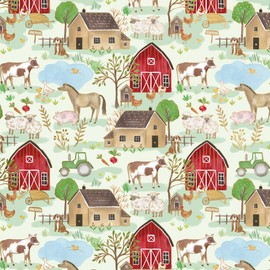 Jillson Roberts Gift Wrap, Farm Life, Half Ream 417 feet x 24 inches