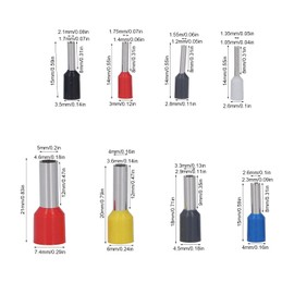 1200 Uds. Terminales Tubulares Prensados ​​en Frío de 22 AWG a 8 AWG, Kit de Terminales de Tubo de Cobre, Kit Surtido de Prensado de Cables Multifunción