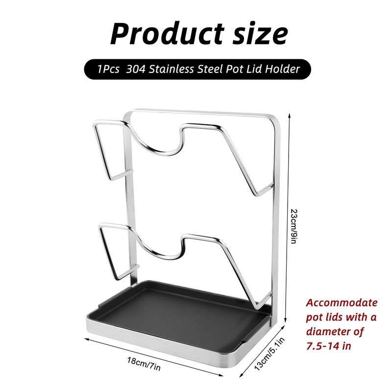 304 Stainless Steel Pot Lid Holder While Cooking,Kitchen Pot Lid