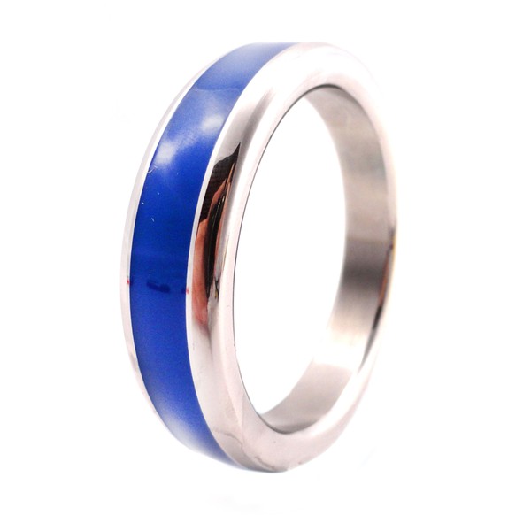 M2m Metal C-Ring - S Steel W/Blue Band W/Bag