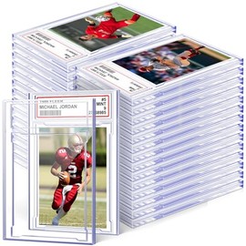 50 soportes para tarjetas de intercambio, protectores de tarjetas de béisbol de acrílico con posición de etiqueta, apto para tarjetas deportivas, tarj