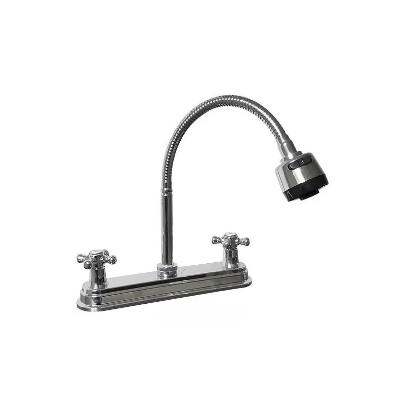 CNX Tarja Doble Para Empotrar Acero Inox Mezcladora Y Kit