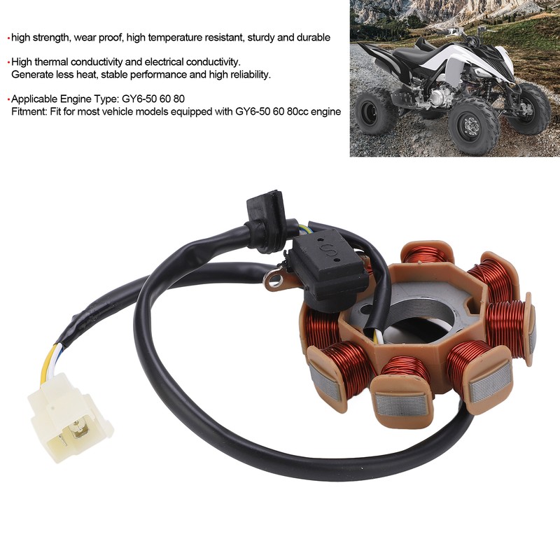 Magneto Stator 8 Pole Ignition Coil for GY6‑50 60 80
