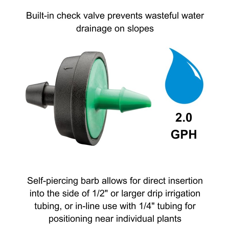Rain Bird CVD2010PKXS Drip Irrigation Dripper/Emitter with Built-In Check Valve,