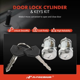 A-Premium Door Lock Cylinder with Key Set Compatible with Jeep Grand Cherokee, Cherokee & Dodge Grand Caravan, Ram 1500 2500 3500, Durango, Dakota, Caravan & Chrysler Town & Country & Eagle & Plymouth