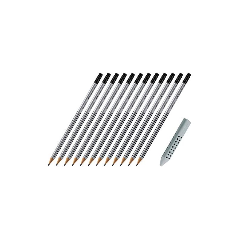 Faber-Castell Grip 2001 HB Pencil with Eraser Tip Pack of