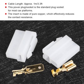 Kodrily T Type 2 Pin Power Plug Set, Male and Female Connectors, ABS Electrical Automotive Wire Connector, Car Cable Radio Power Connectors Fit for FT 7800R FT 8800R FT 8900R