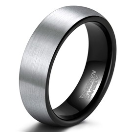 SHINYSO 6mm Tungsten Carbide Rings Black Matte Engagement Wedding Band for Men Women Comfort Fit Size 10