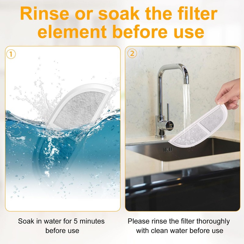 4pcs Pet Fountain Filter Replacements, Cat Dog High-Density Water Fountain