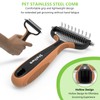 Staltwo Deshedding Dog Brush for Shedding - 2-in-1 Professional Undercoat