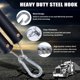 Cheemuii 20" Double Tender Spring Kit Heavy Duty ABS Air Line Hose Tracker Tender Kit with 3 Hose Holders for Semi Truck Trailer Tractor