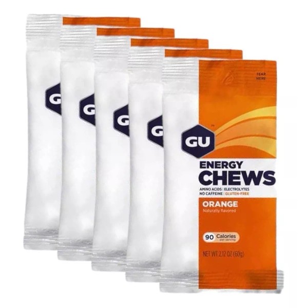 GU Gomitas Energéticas Gu Chews // Pack 5 Sobres De 12 Gomitas Sabor Orange 5 Pack