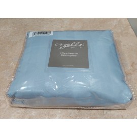 COZELLE FULL SIZE 6 PIECE SHEET SET 100% POLYESTER FLAT FITTED PILLOWCASES