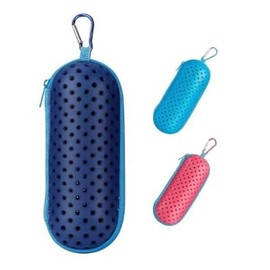 TYLUSPA Swimming goggles case, swim glasses case, hard case, protective glasses case with carabiner for swimming goggles, sunglasses (navy blue), Navy blue