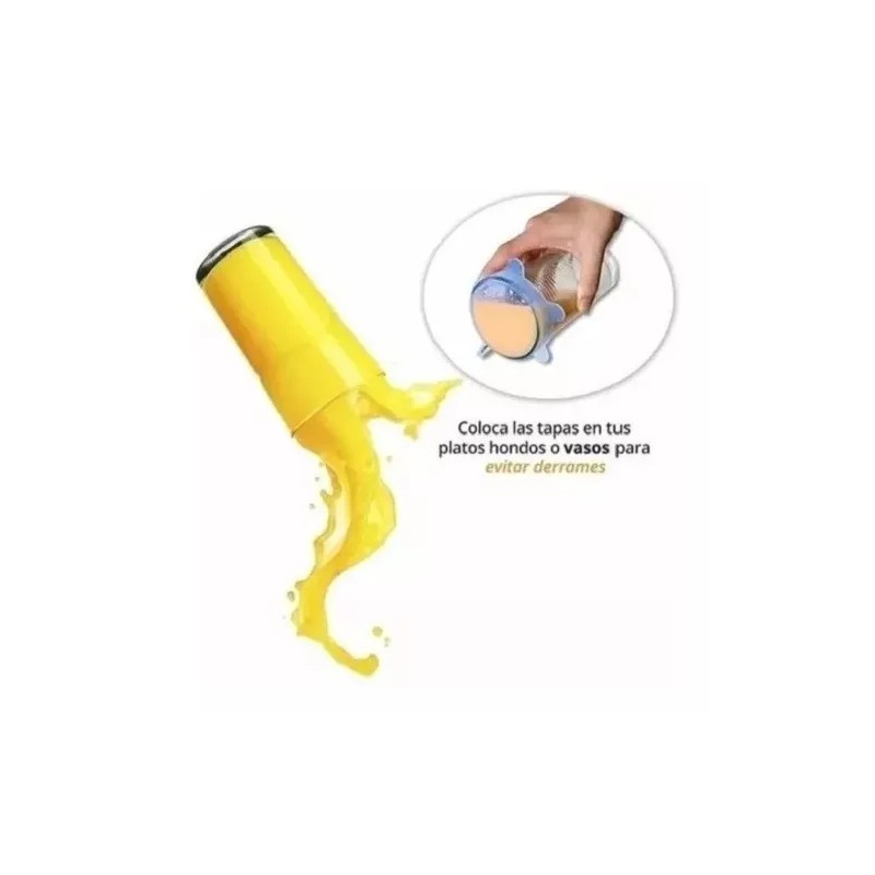 Innovaciones Tapas De Silicon Reutilizables Antiderrames (6 Piezas)