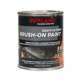 Rutland Products, Black Rutland 1200-Degree F Brush-On Flat Stove Paint, 16 Fluid Ounce, Fl Oz (Pack of 1)