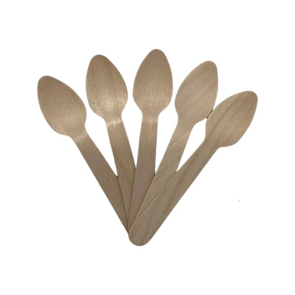 Biodegradable Wooden Teaspoons - Pack of 100