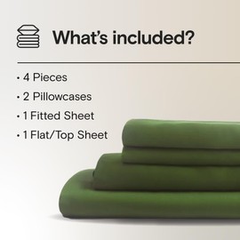 DOZ Sheet Set, 100% Viscose derived from Bamboo, Organically Grown, Buttery Soft, Cooling Sheets, High GSM, Deep Pockets - 4 Piece - 2 Pillowcases 1 Fitted 1 Top Sheet (Forest, Cal King)