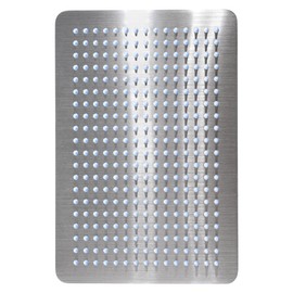 12-Inch Rectangle Rain Shower Head, KES Ultra-Thin High Pressure Rainfall Shower Heads, 300 Nozzles for Dense Water Flow, Full Body Waterfall Coverage, Wall or Ceiling Mount, Brushed Steel, J215F18-BS