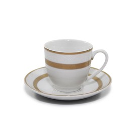 Royalty Porcelain "Queen" 5-Piece White and Gold Dinnerware Set, 24K Gold-Plated Fine Porcelain, Service for 1