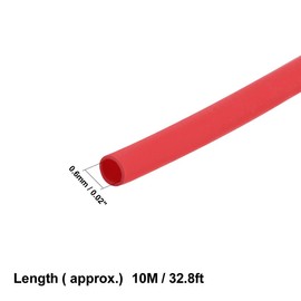 uxcell Heat Shrink Tubing, 0.6mm Dia 2:1 Heat Shrink Wrap Cable Sleeve Heat Shrink Tube 10m Length Red