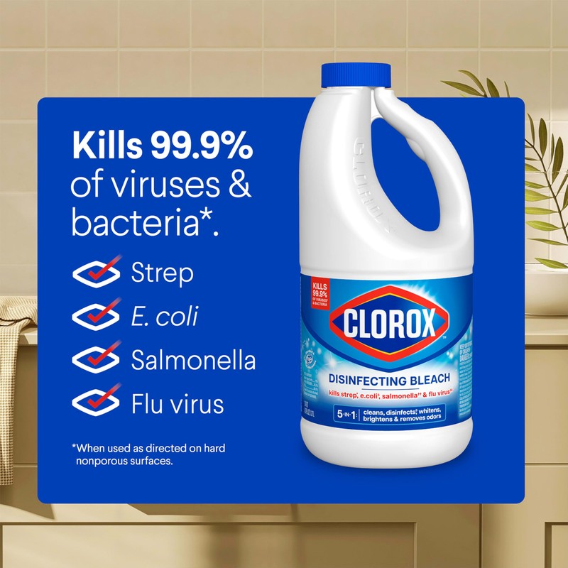 Clorox Disinfecting Bleach, 43 Fluid Ounces (Package May Vary)