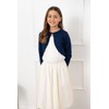 Bolerose Niñas Largo Manga Brillo Chaqueta Torera Chaquetilla (Azul Medianoche,