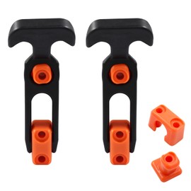 Hordion 2 Pack 110 x 46mm T-Handle Latches, Toolbox Lid Latches Boat Hatch Latches with Screws, Rubber Draw Latches for Toolbox Cooler Replacement(Black & Orange)