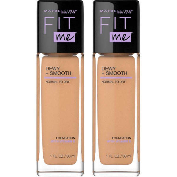 Maybelline New York Fit Me Dewy + Smooth Foundation,1 Fl Oz,Pack of 2 (Pack of 2)